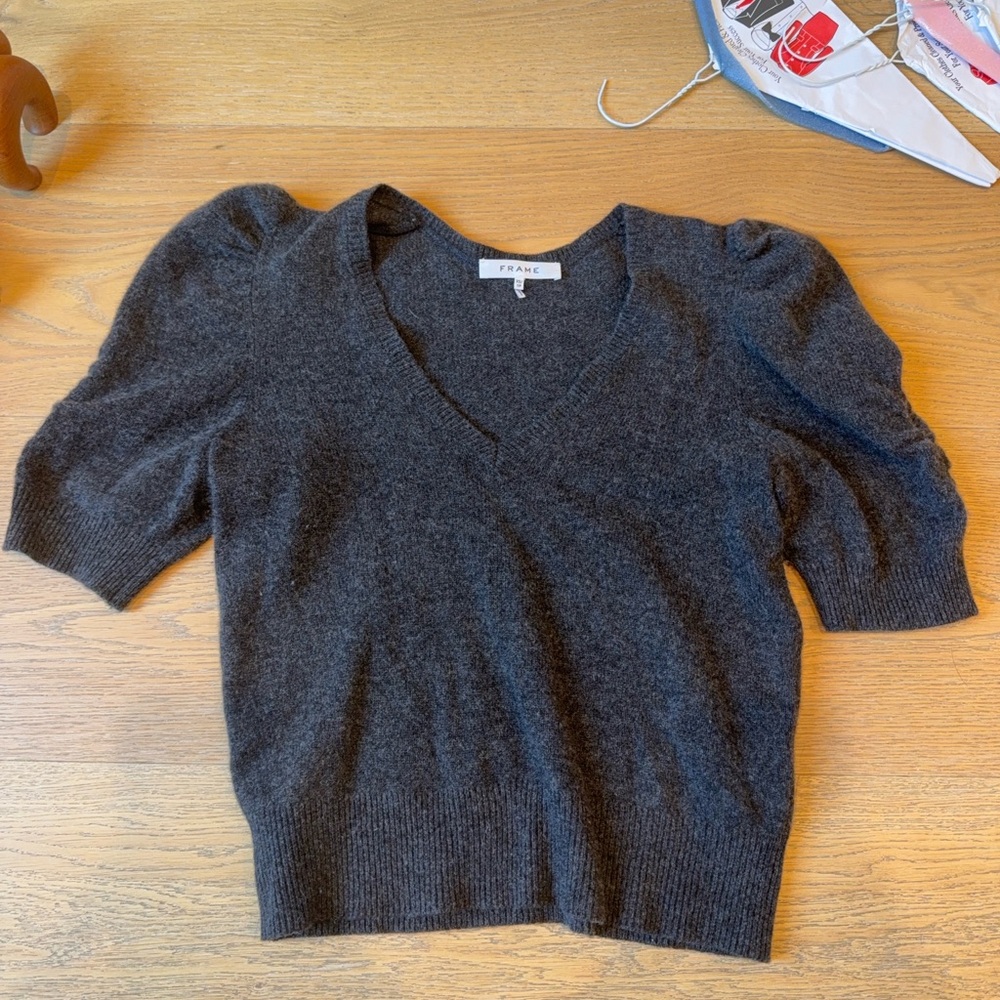 Gray V-Neck Sweater